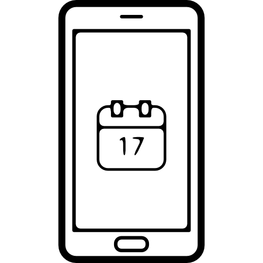 Calendar symbol on phone screen icon