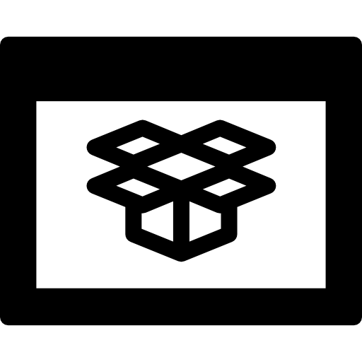 dropbox en el símbolo circular de la ventana del navegador icono gratis