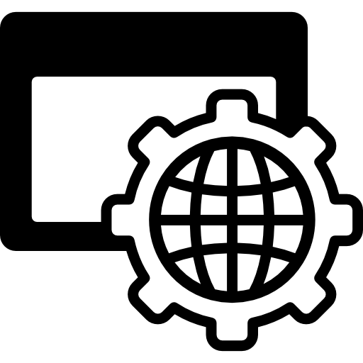 símbolo de configuración del navegador mundial icono gratis