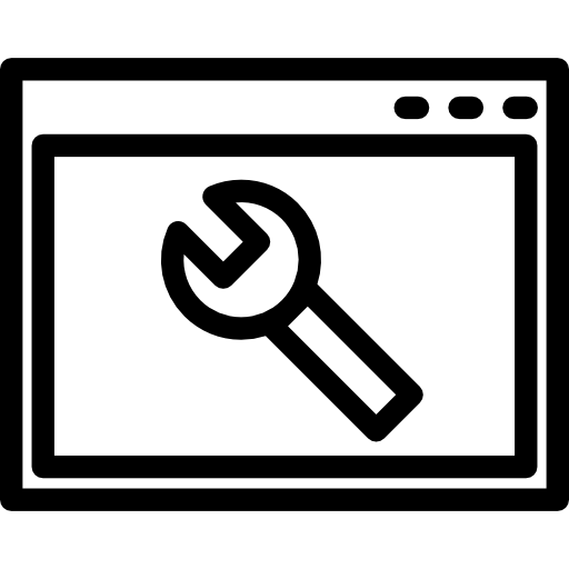 Browser Setting Interface Circular Symbol Of A Wrench In A Window 