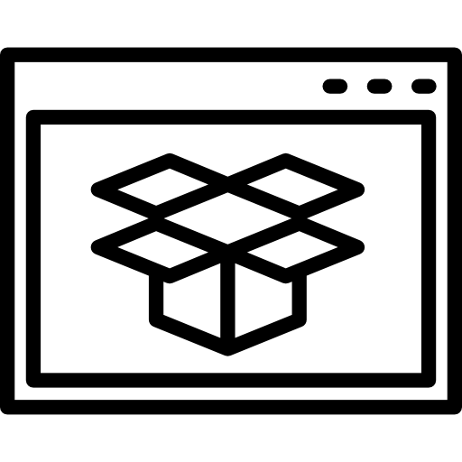 dropbox en la variante del navegador dentro del círculo icono gratis