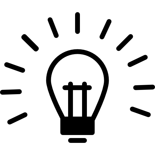 Lightbulb on outline inside a circle - Free interface icons