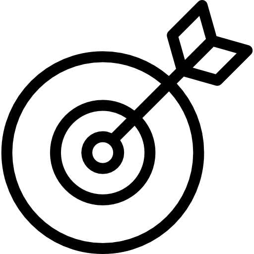 Obiettivo simbolo di struttura in un cerchio | Icona Gratis