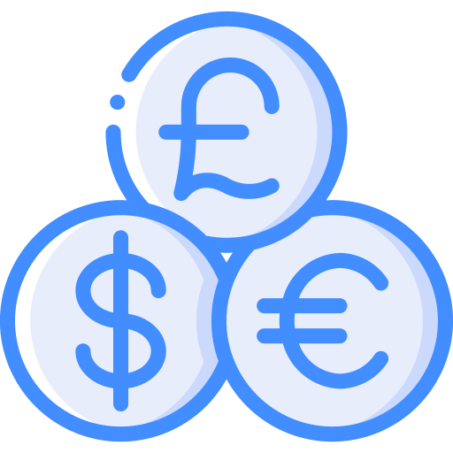 Currencies Basic Miscellany Blue icon