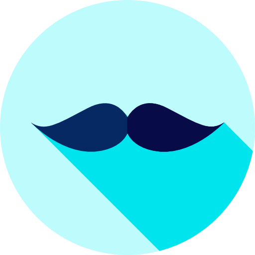 Moustache Flat Circular Flat icon