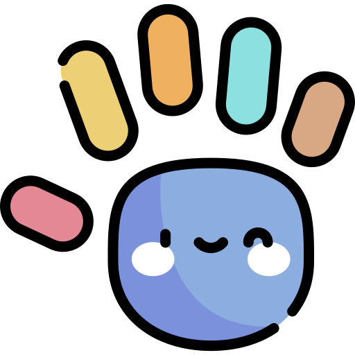 Hand print Kawaii Lineal color icon