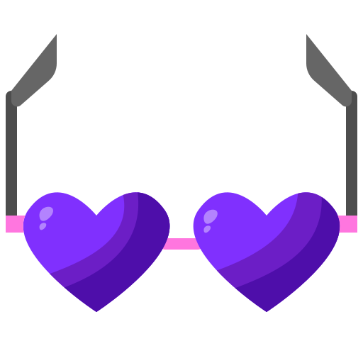 gafas de corazón icono gratis