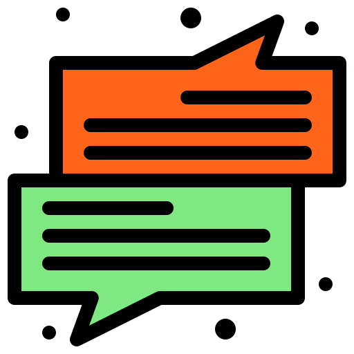 Chat Bubble Generic Outline Color icon