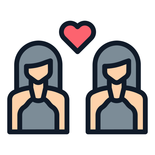 Lesbian Generic Outline Color icon