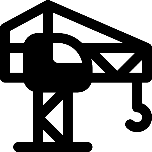 Tower crane Basic Rounded Filled icon