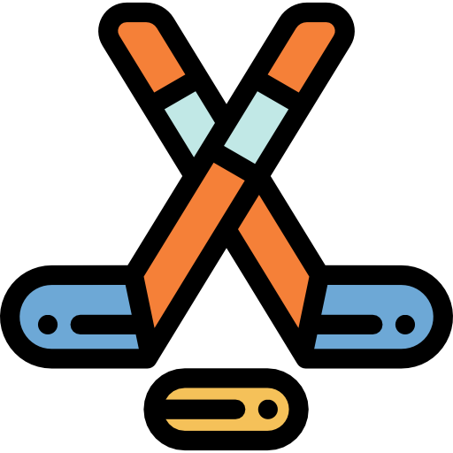 Hockey Detailed Rounded Lineal color icon