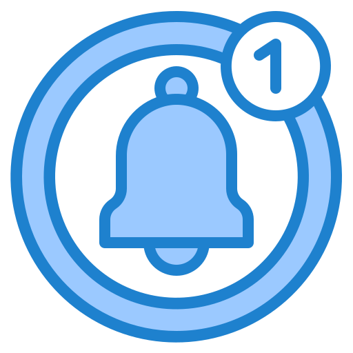 Icono de Campana de notificación srip Blue