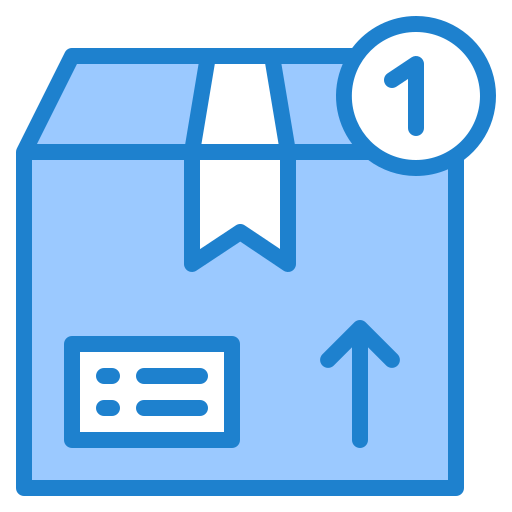 Delivery box srip Blue icon