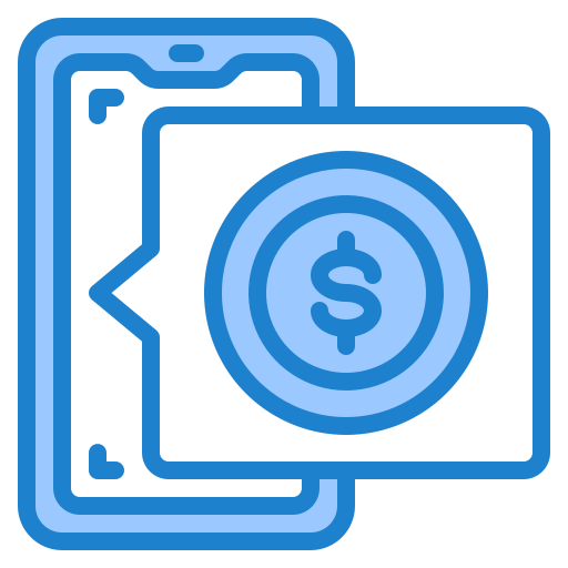 Money srip Blue icon