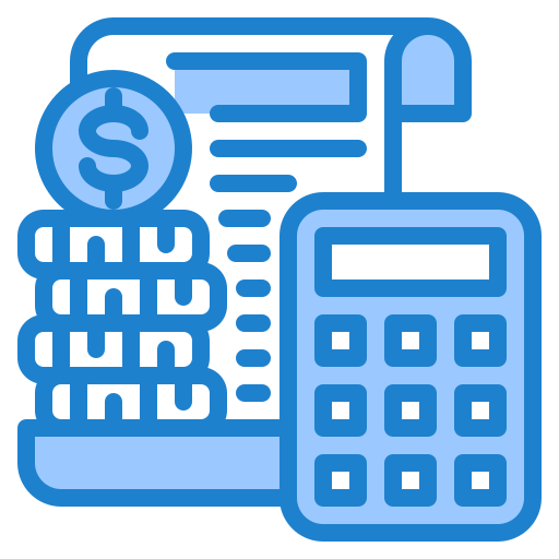 Accounting srip Blue icon