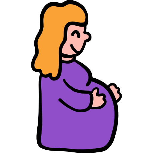 Pregnant Hand Drawn Color Icon
