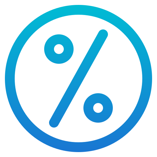 por ciento icono gratis