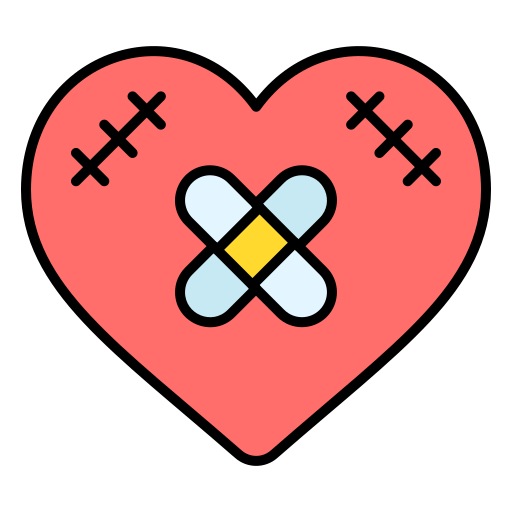 Broken heart Generic Outline Color icon