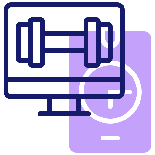 entrenamiento en linea icono gratis