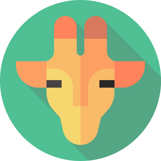 Giraffe Flat Circular Flat icon