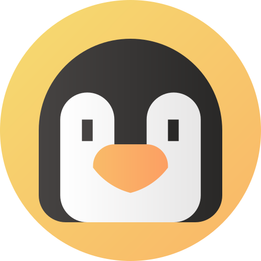 Penguin Flat Circular Gradient Icon