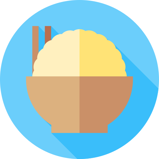 White rice Flat Circular Flat icon