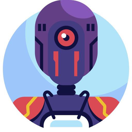 Robot Detailed Flat Circular Flat Icon