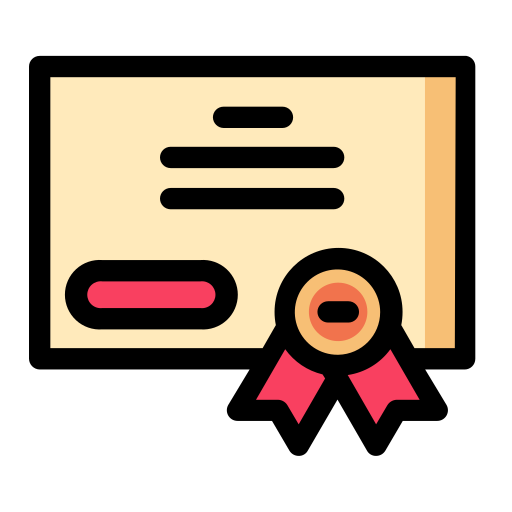 Certificate Generic Outline Color icon