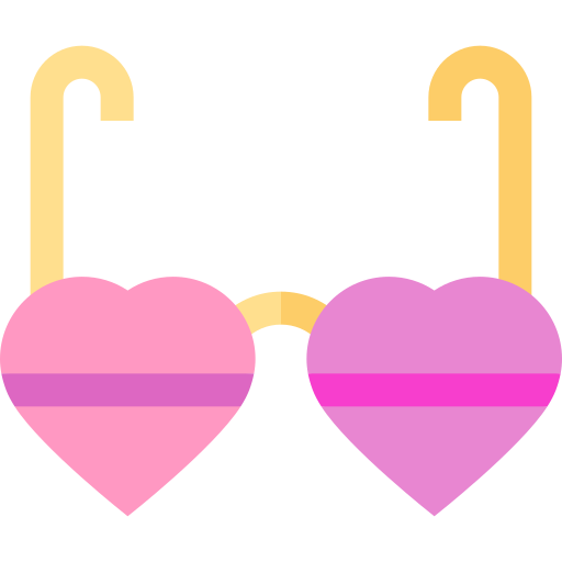 gafas de corazón icono gratis