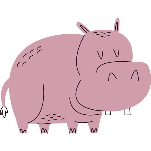 Hippopotamus Stickers - Free animals Stickers