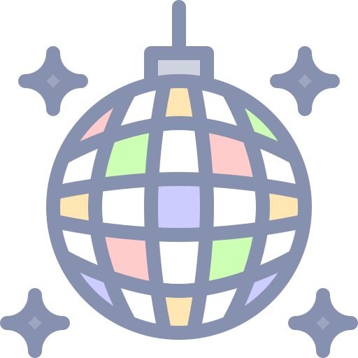 Disco ball Detailed color Lineal color icon