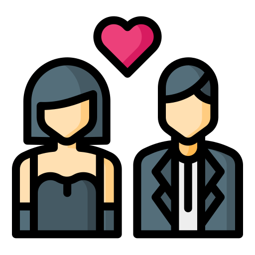 pareja de boda icono gratis