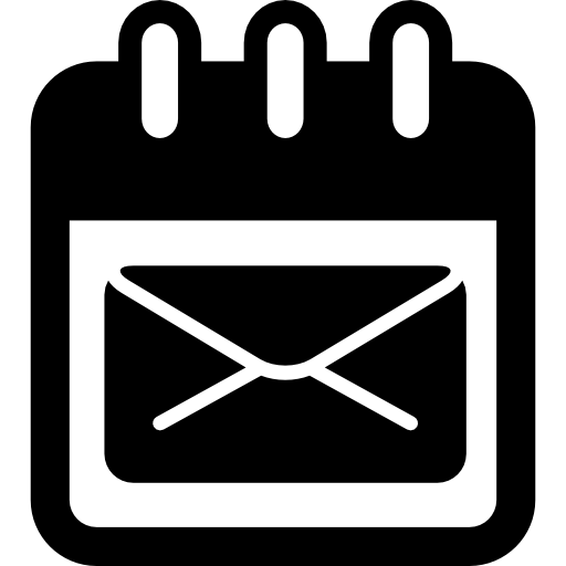 sobre de correo electrónico en un calendario icono gratis