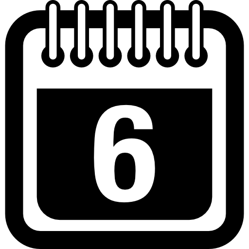 Free Icon Daily calendar on page of day 6