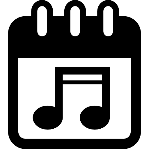 día del espectáculo de música en la página del calendario. icono gratis