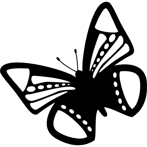 diseño de mariposa con lunares y rayas. icono gratis