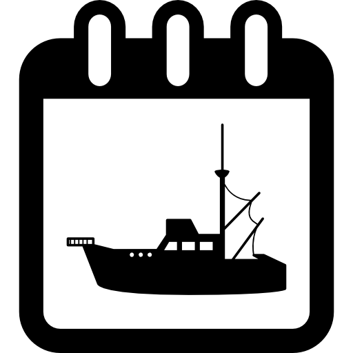 fecha de viaje en barco símbolo de interfaz de página de calendario diario icono gratis