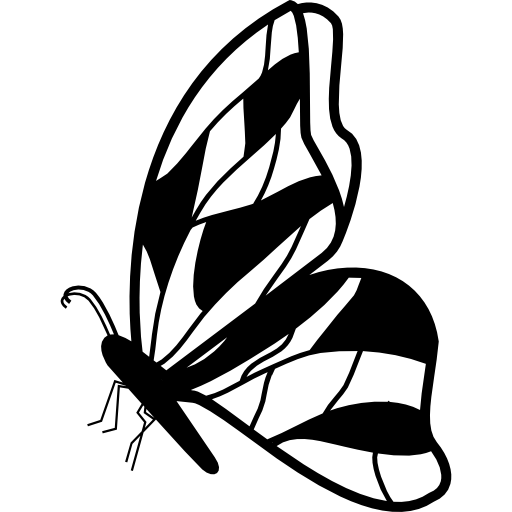 mariposa con icono de alas largas, estilo de dibujos animados