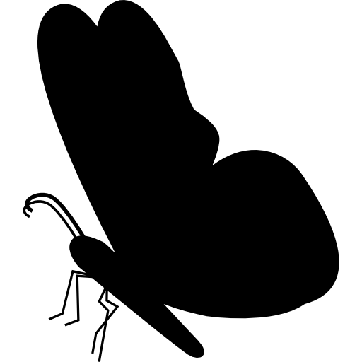 forma de mariposa negra desde la vista lateral icono gratis