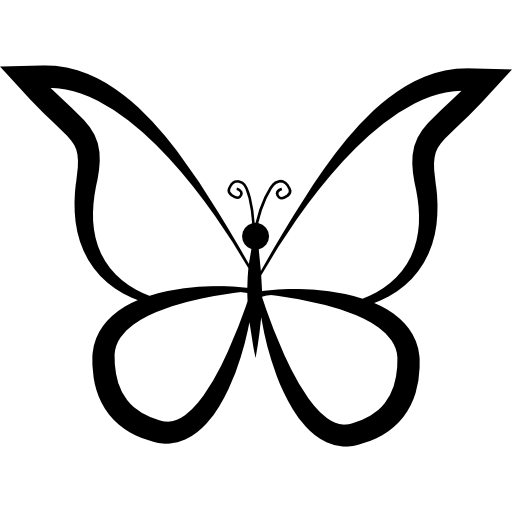 diseño de contorno de mariposa desde la vista superior icono gratis