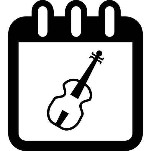 día de la fecha de la clase de guitarra en la página del calendario diario icono gratis