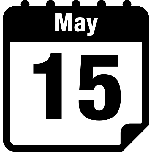 15 mai symbole d'interface de page de calendrier - Icônes interface gratuites