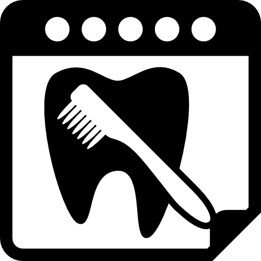 símbolo de interfaz de página de calendario de recordatorio de fecha de dentista icono gratis