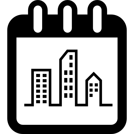 recordatorio del día de la ciudad en la página del calendario icono gratis