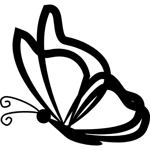 Desenho de contorno de borboleta vista de cima - ícones de animais grátis
