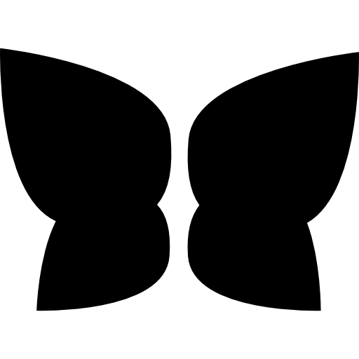 forma de alas de mariposa afilada icono gratis