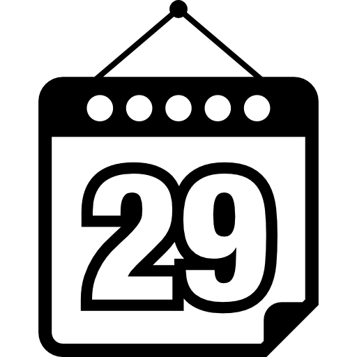 Calendar page of day 29 icon