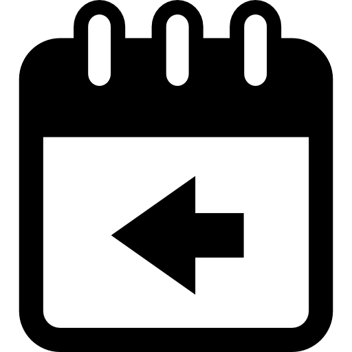 símbolo de la interfaz de calendario con flecha izquierda para ver los días anteriores icono gratis