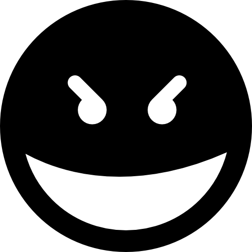 böses lächeln quadratisches emoticon gesicht kostenlos Icon