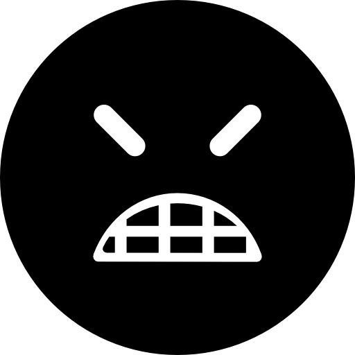 Angry emoticon square face with closed eyes - Free interface icons